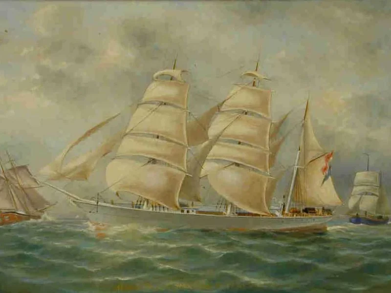 1841-T.J.G. Fenenga - Il piroscafo Vale in mare
